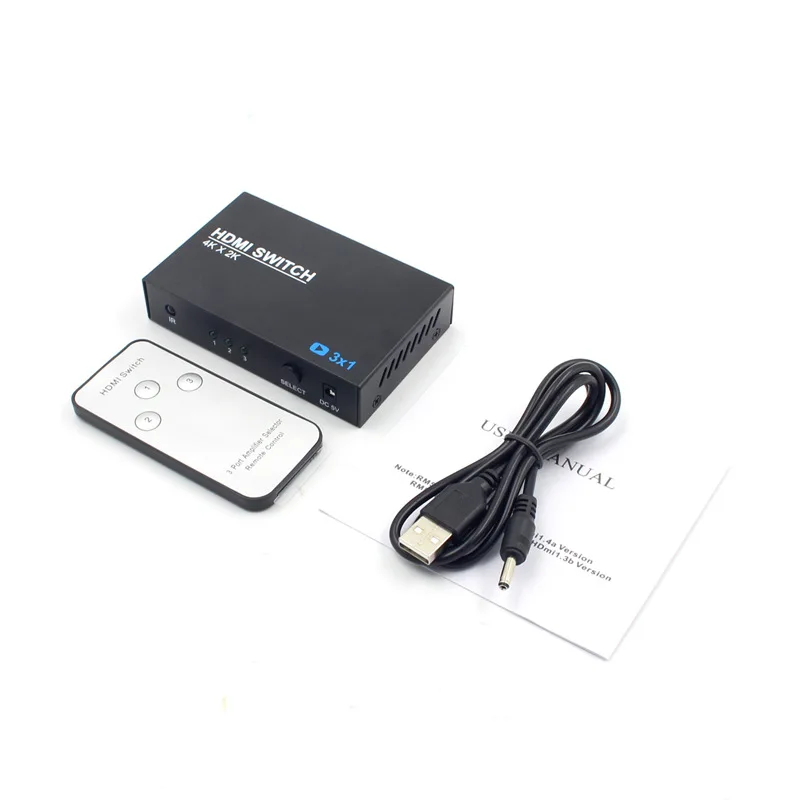 LEORY HDMI сплиттер 3 порта 4 K * 2 1080 p 5 Гбит/с коммутатор коробка 1.4a поддержка AWG 26 с ИК