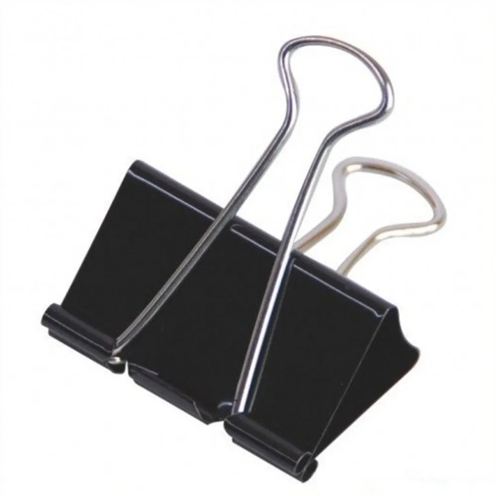 12pcs Binder Paper Clips 19/25/32/41mm Black Metal Tickets Photos Grips Document Clamp Office School Binding Supply|Скребки| |