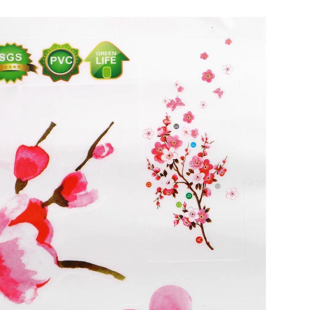 Removable Flower Peach Butterfly Wall Stickers PVC Decals Room Decor Red Wonderful decoration for your house | Дом и сад