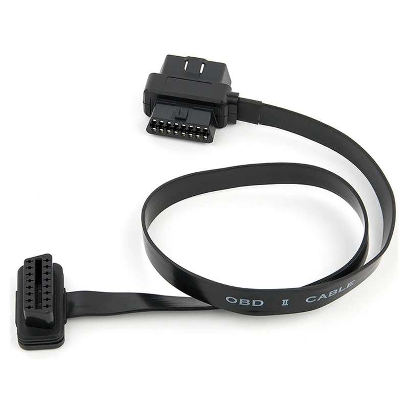 Плоский тонкий 16 контактный кабель OBD2 колено OBD 2 OBDII Удлинительный автомобильный