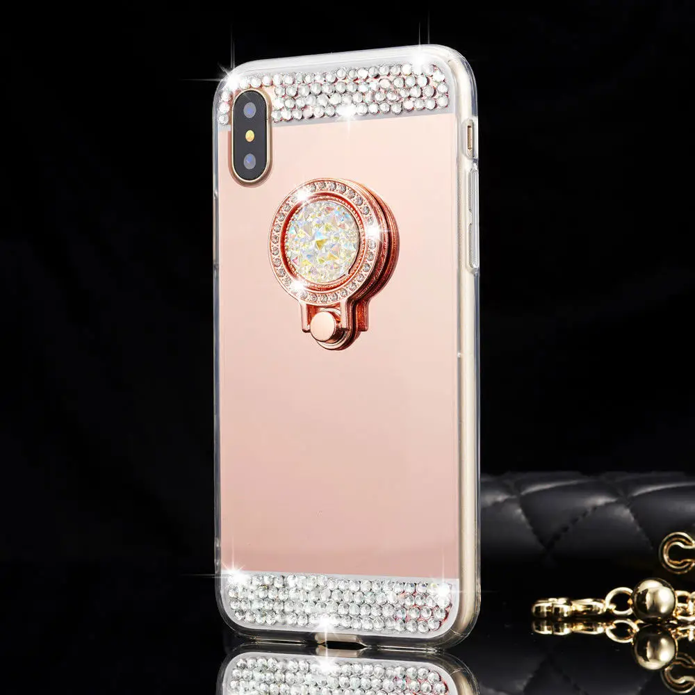 L FADNUT Блестящий Алмазный чехол для телефона huawei P20 Lite кольцо на палец зеркальная