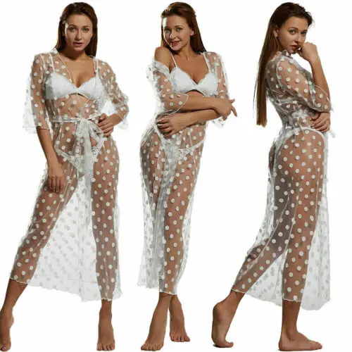 Women's Sexy Mesh Bikini Cover Up Cardigan Swimwear Bathing Beachwear Dress | Женская одежда
