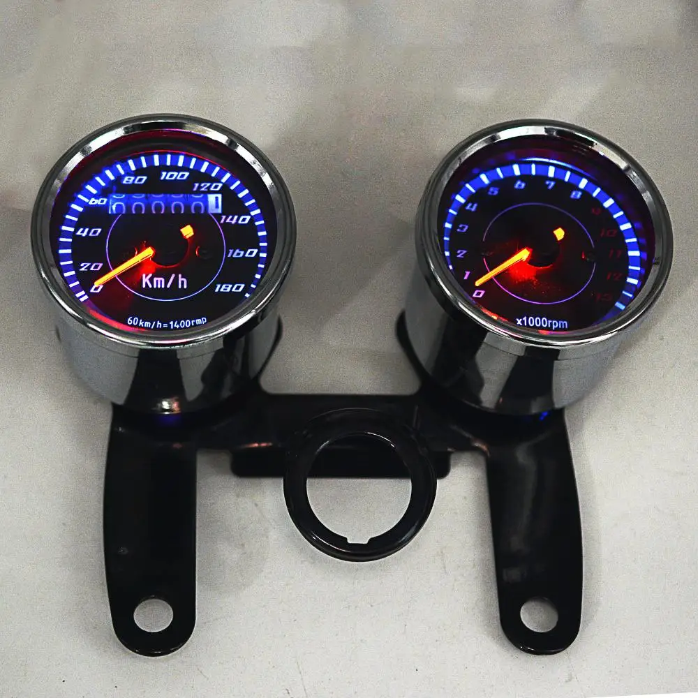 

Motorcycle Odometer 2 in 1 Motorcycle LED Backlight Odometer & Tachometer Speedometer Gauge Universal Motorbike Odometer