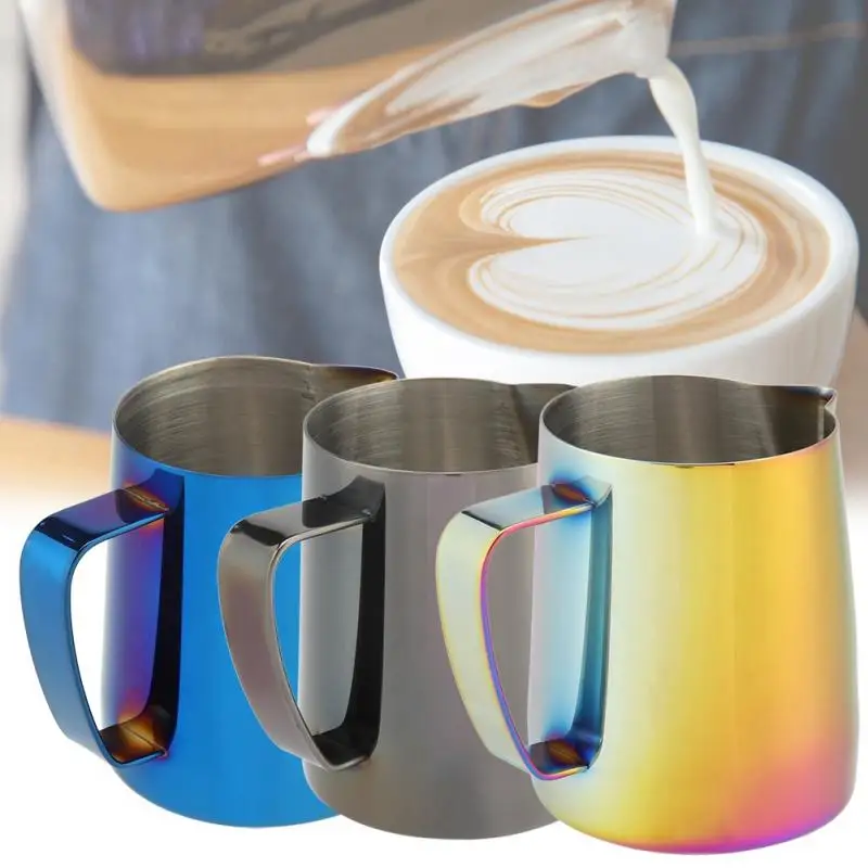 

350mL Coffee Pull Cup Stainless Steel Flower Pot Milk Mouth Mold Frothing Jug Embossing Latte Tools Garland Non-sticking