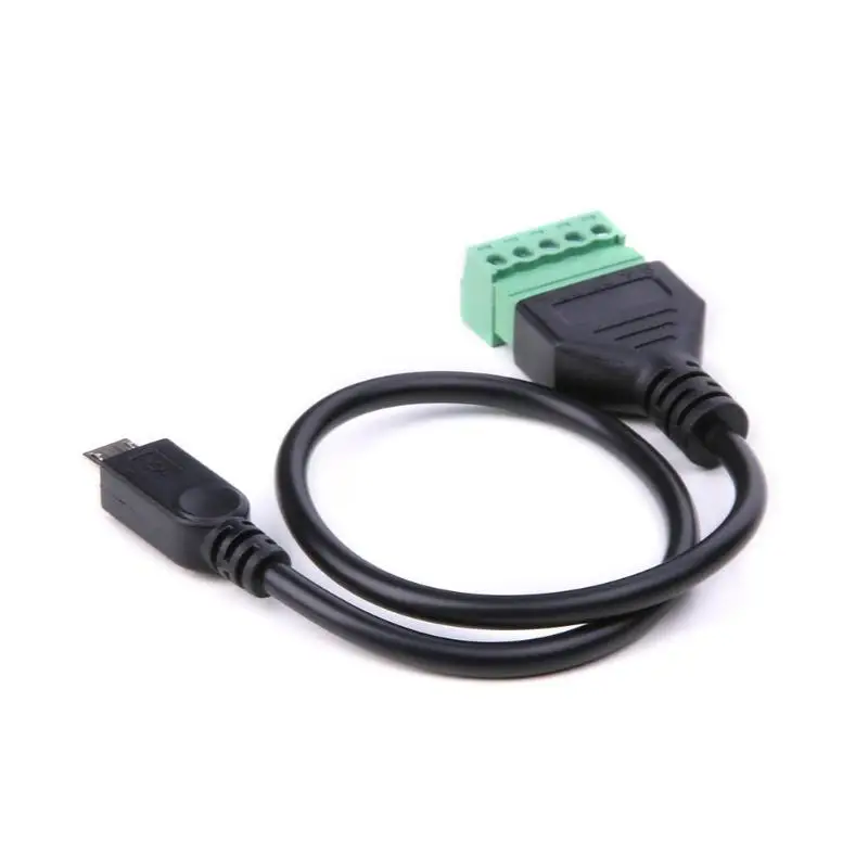 ALLOYSEED цифровые данные Micro USB папа к 5 контактный винтовой разъем с 30 см щит терминал