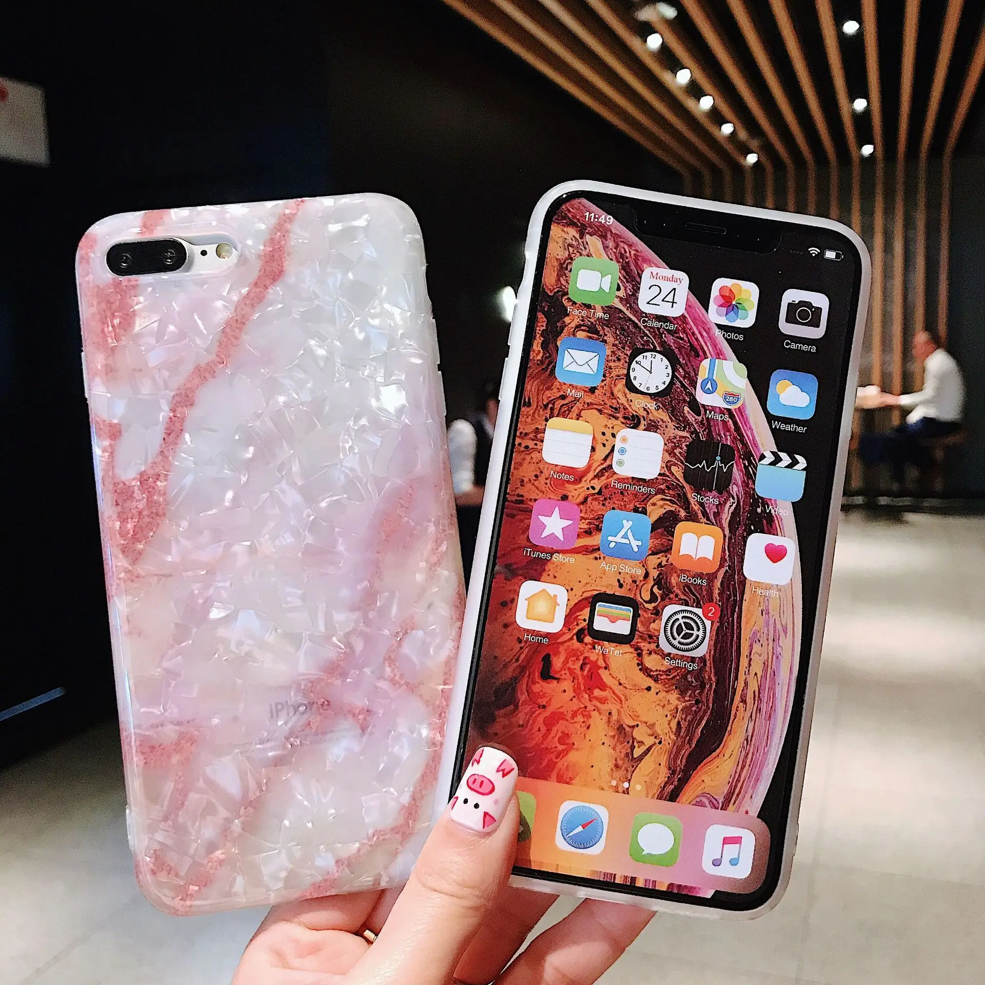 Роскошный Ретро мраморный трещина корейский чехол для телефона iPhone 7 Puls 6 6S 8Puls X XS