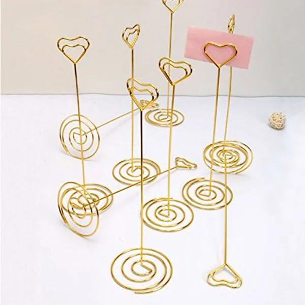 10pcs 8.6 Inch Tall Place Card Holder Table Number Stands with Heart Shap Photo Memo Cli | Канцтовары для офиса и дома