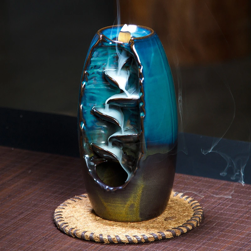 Waterfall Reflux Fragrance Furnace Ceramic Lotus Home Decoration Office | Дом и сад