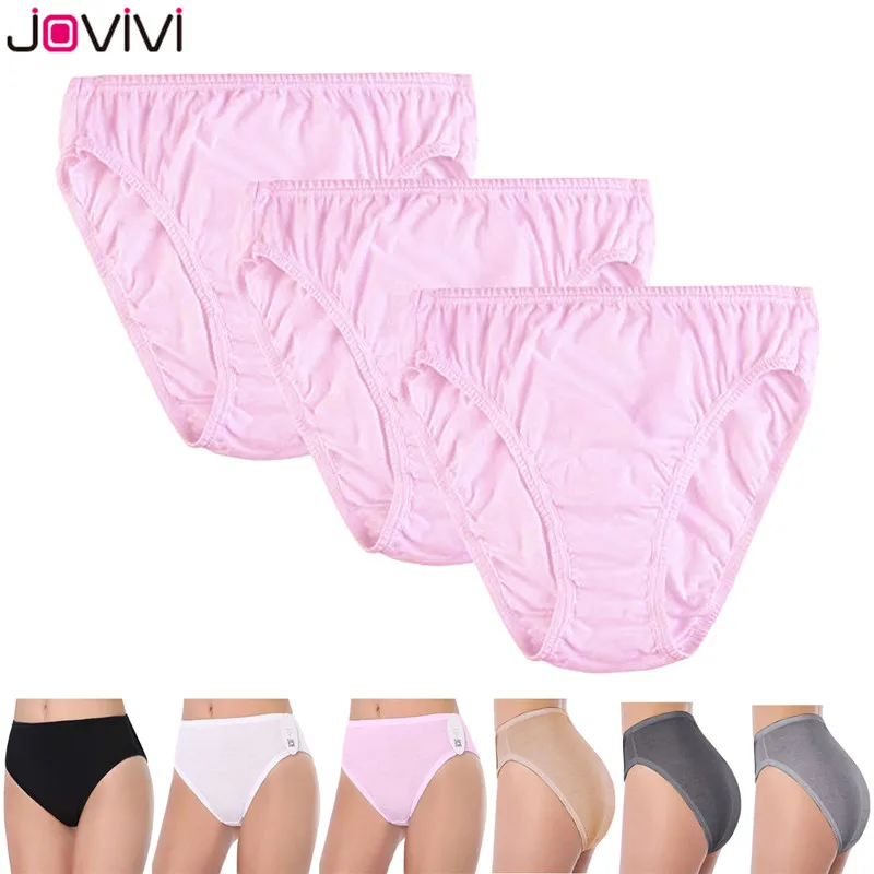 Jovivi, новинка, 3 шт./упаковка, женские, дамские, размера плюс, удобные, короткие трусики, нижнее белье, трусики, есть 6 цветов на выбор