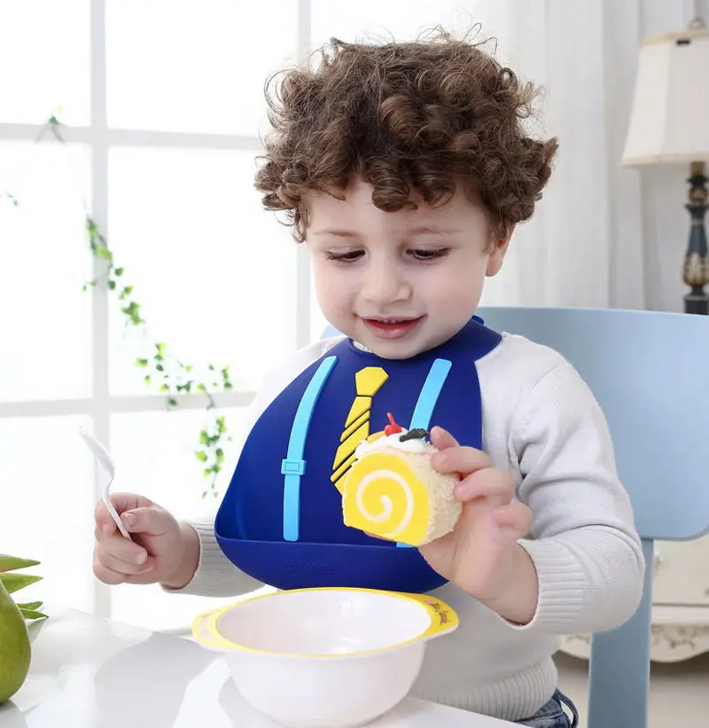 2019 Brand New Toddler Baby Kids Girls Boys Soft Silicone Waterproof Saliva Cartoon Pattern Print Lunch Bibs 6-48 months baby | Детская