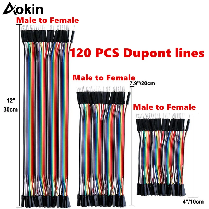 120 шт. Dupont кабель Джампер 40PIN штекер гнездо 10 см/0 см 30 для Arduino макетная плата DIY