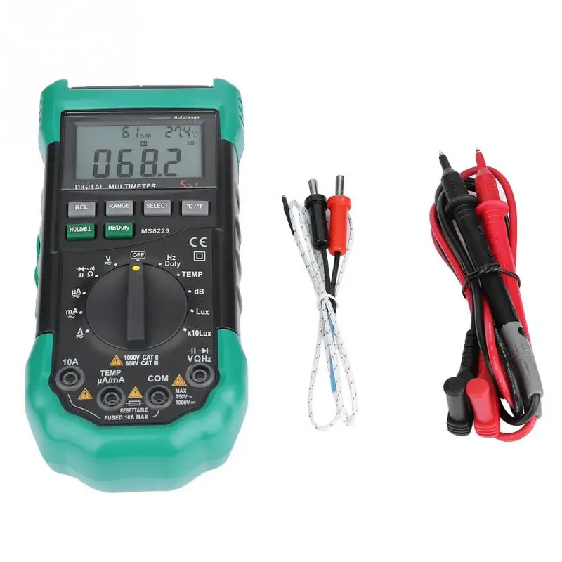MASTECH MS8229 Автоматический диапазон 4000 отсчетов Цифровой мультиметр Измеритель