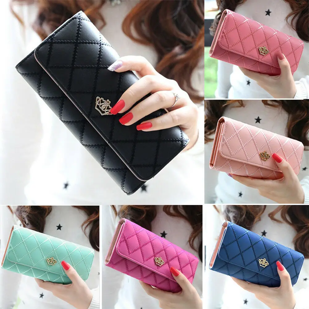 

Women Lady Clutch Leather Wallet Long Card Holder Phone Bag Case Purse Handbag
