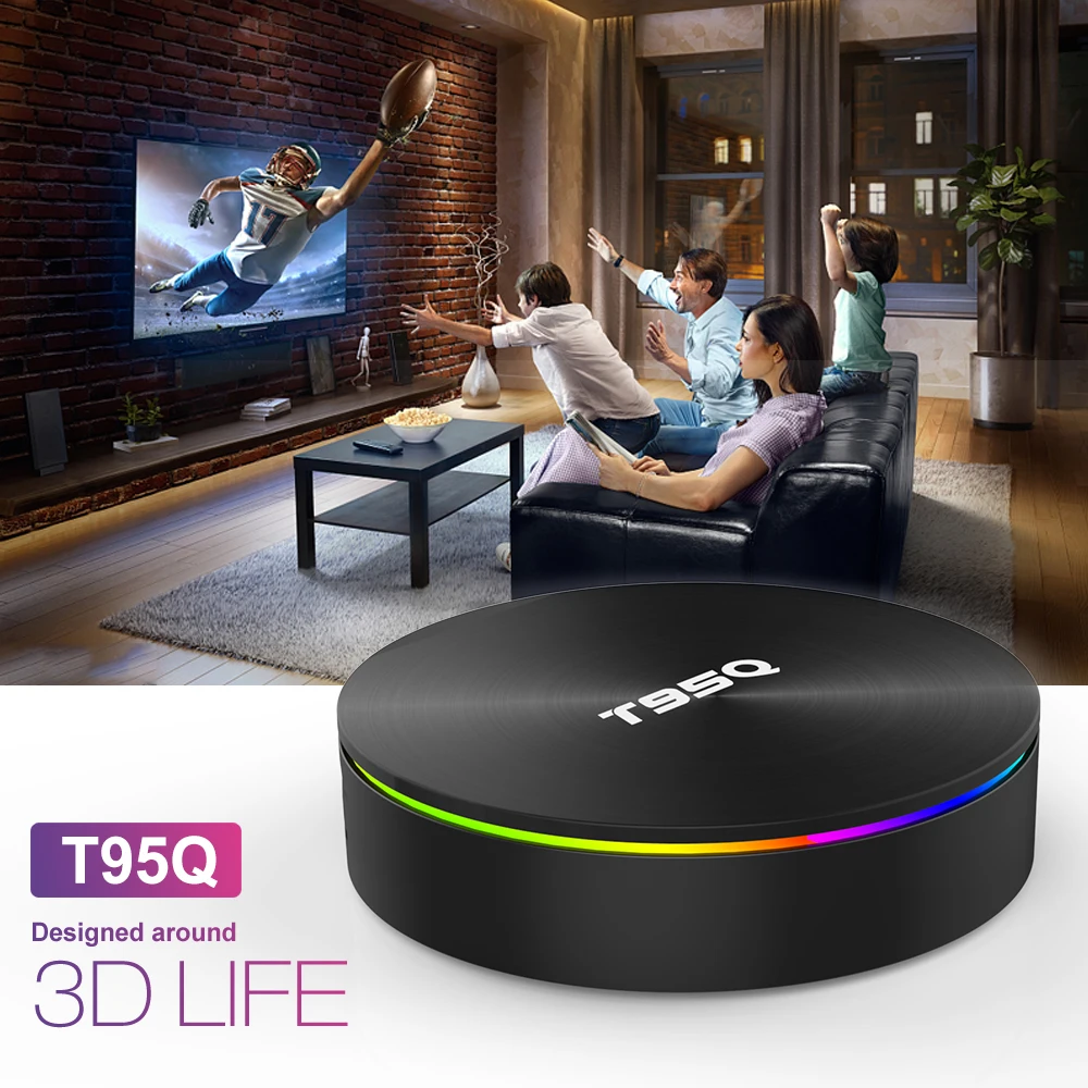 ТВ приставка T95Q Android 8 1 Amlogic S905X2 4 + 64 ГБ ядра Wi Fi BT4.1 1000 м 4K 32 ГБ|ТВ-приставки и