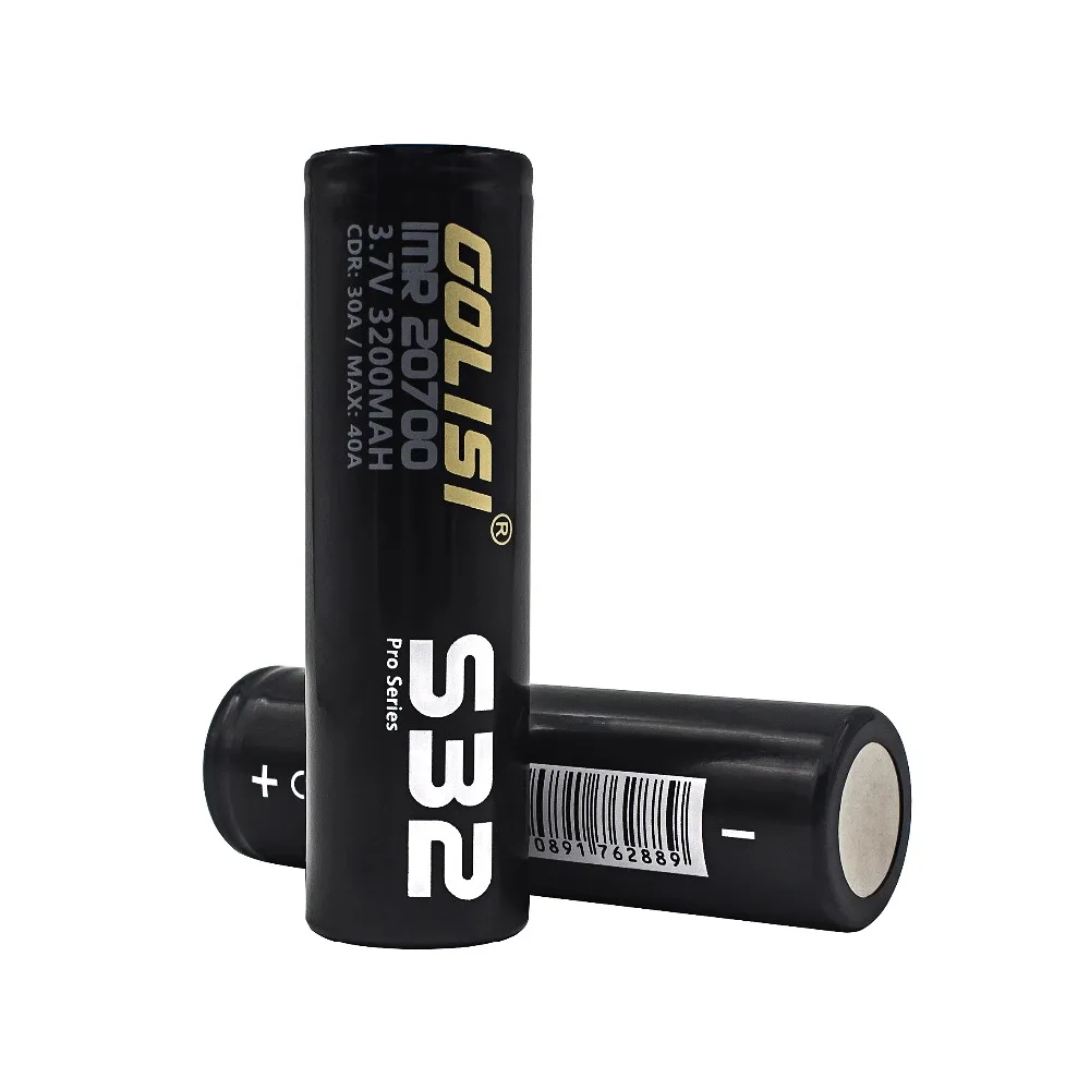 4 шт. GOLISI S32 IMR 20700 3200 мАч 3 7 В CDR 30A MAX 40A Высокая сливная E-CIG аккумуляторная батарея