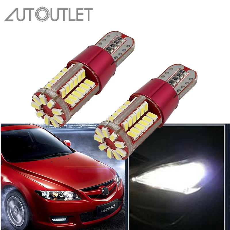 2 шт. Автомобильные светодиодные лампы 3014 SMD 57 12 В T10 501 без ошибок 6000 К 400 лм 8
