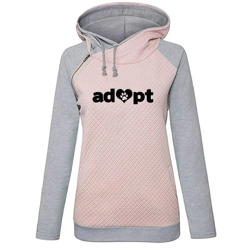 

2018 New Fashion Adopt Love Paw Print Sweatshirt Femmes Hoodies Sweatshirts Frauen Casual Cotton Harajuku Comfortable Cropped
