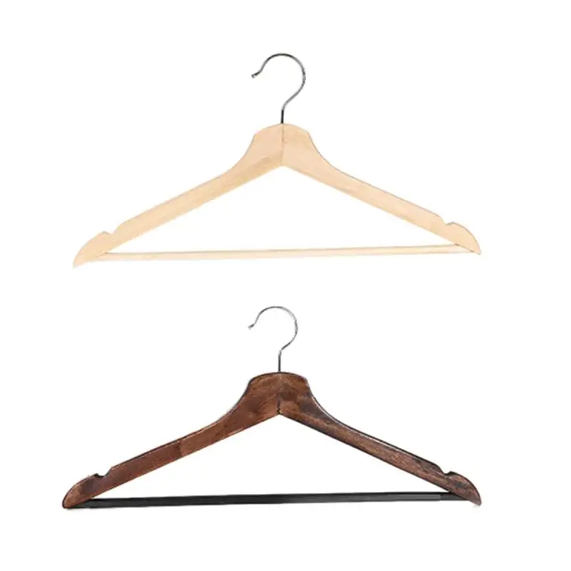 2PCS Multifunctional High Grade Solid Wooden Suit Hangers Coat with Anti-rust Hooks and Non-slip Bar | Дом и сад