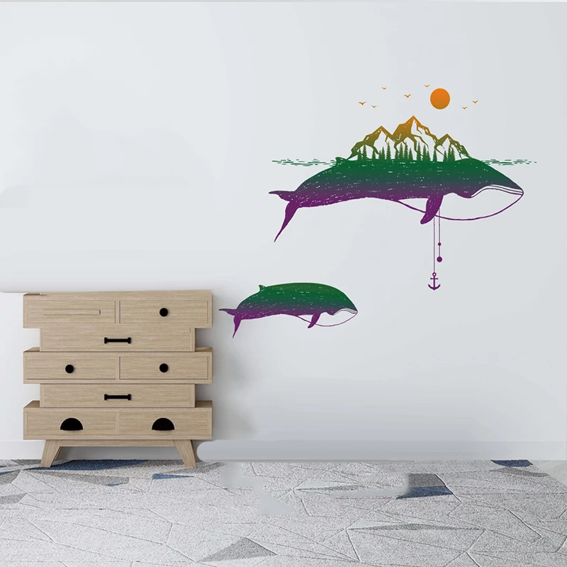 Креативные простые КИТ настенные наклейки гостиная спальня украшения