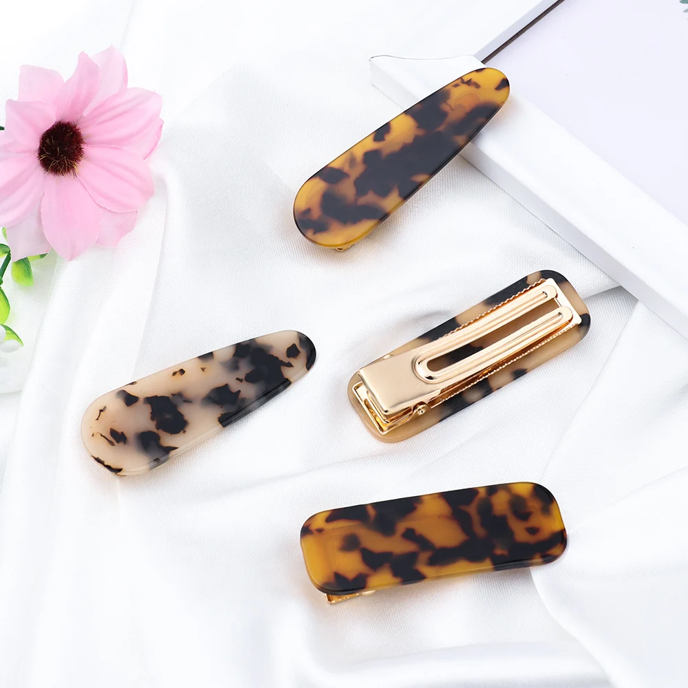 Для женщин Винтаж Leopard Заколки для волос лентой гребенчатые шпилька заколки