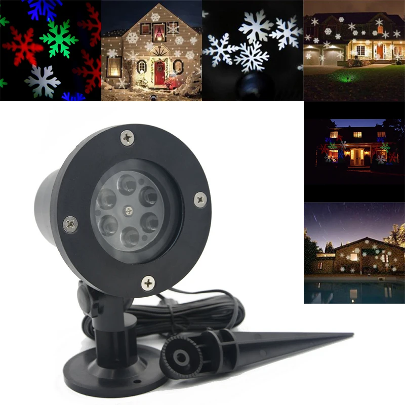 1set Xmas Snowflake Moving Sparkling Laser Projector Star Light LED Landscape Lamp | Лампы и освещение