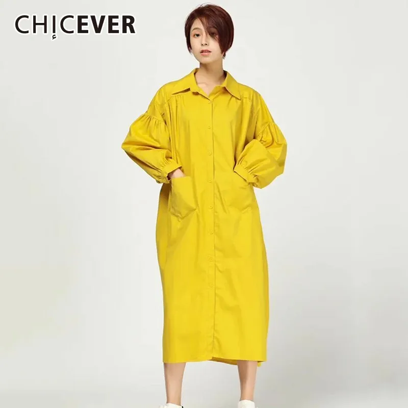 Женское платье пачка CHICEVER весеннее с рукавами фонариками|Женские платья| |