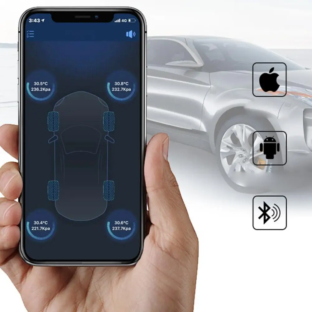 Новый V11B автомобильный сигнализатор давления в шинах Система Bluetooth TPMS тестер Android