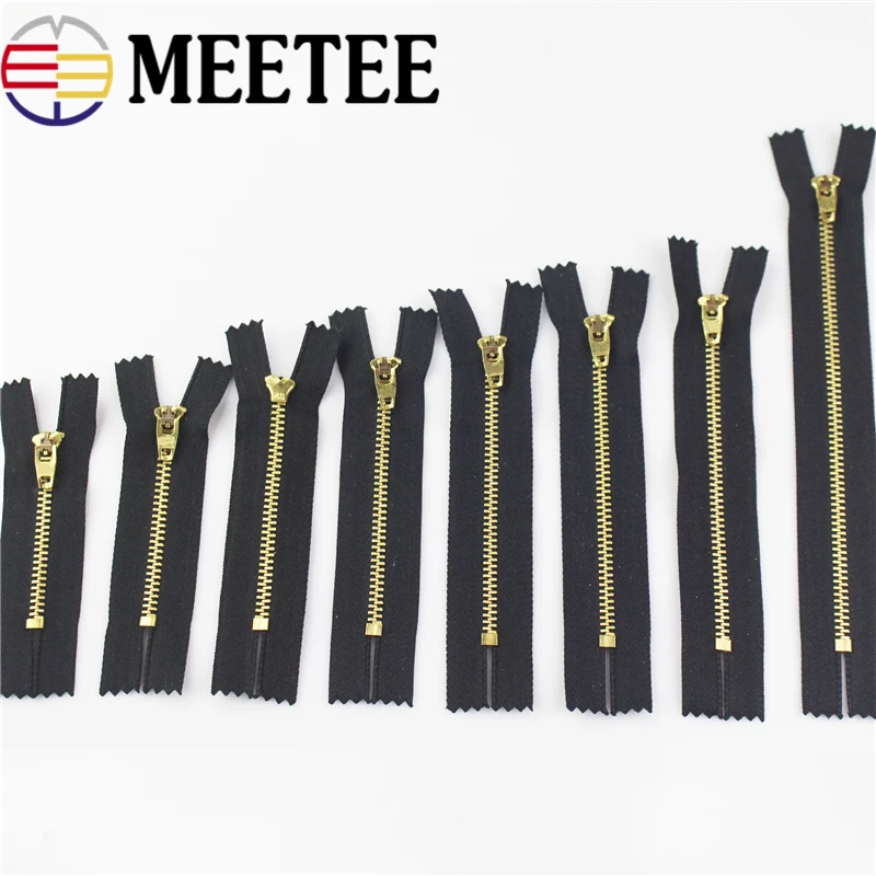 Металлическая молния Meetee 10 шт. 8/11/13/15/18 см Черная Автоматическая блокировка
