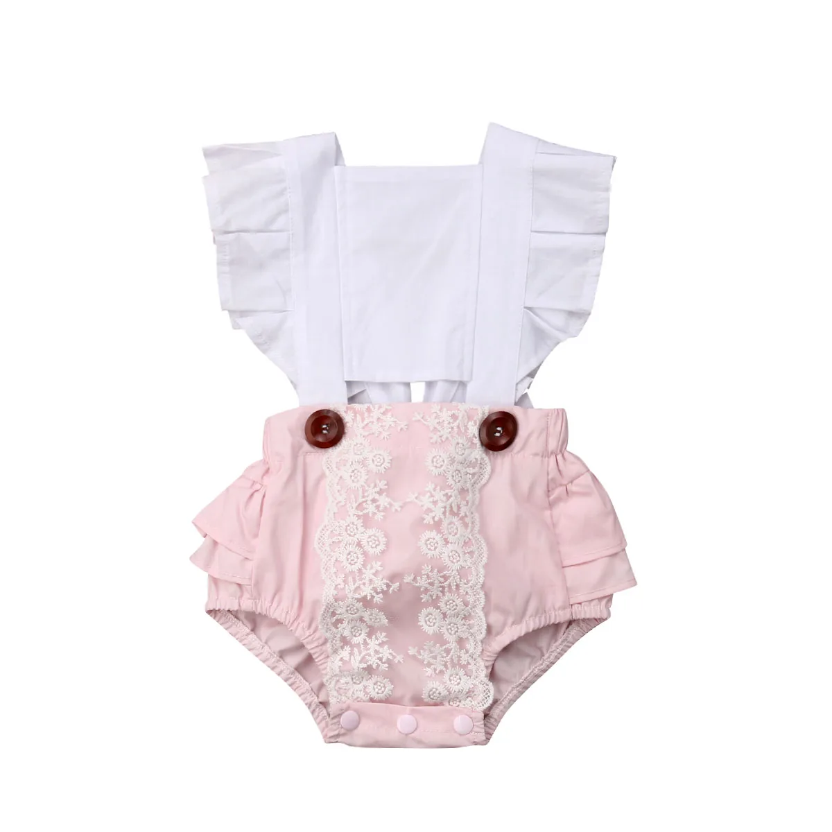 

2019 New Brand Summer Infant Baby Girl Clothes Lace Rompers Jumpsuit Patchwork Casual Outfit Sunsuit Clothing