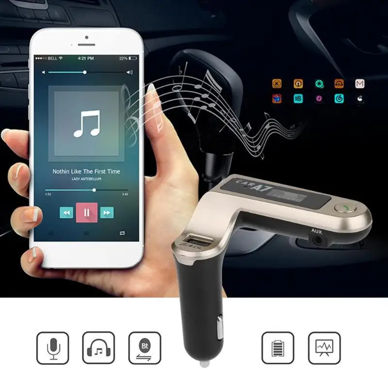 Беспроводной Bluetooth fm передатчик AUX модулятор Автомобильный комплект MP3 плеер