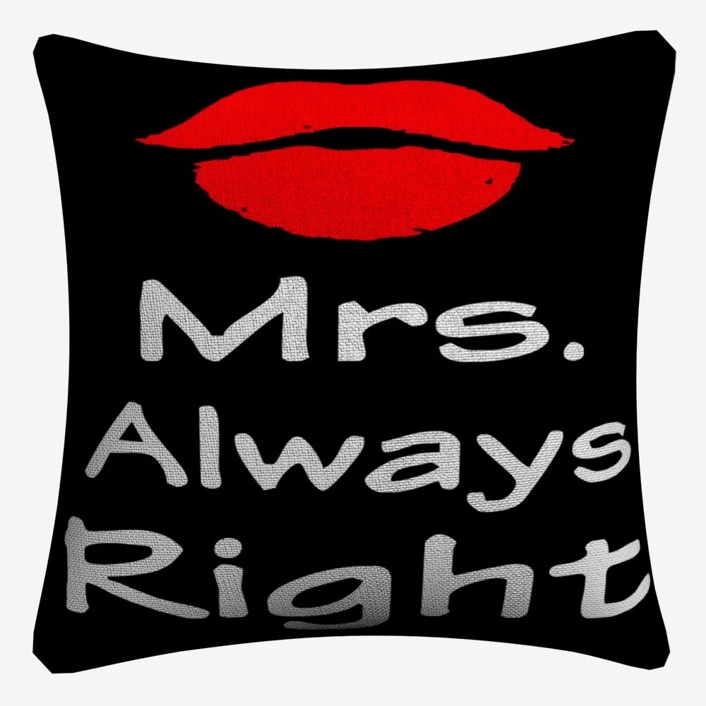 Mr. Right Mrs всегда прав декоративная льняная Наволочка на подушку подушка чехол для