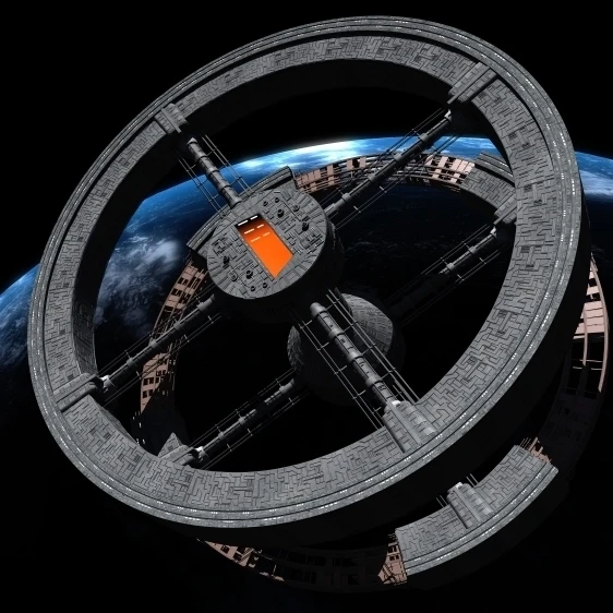 Космическая станция 5 на орбите Земли плакат печать (38x21) | Дом и сад