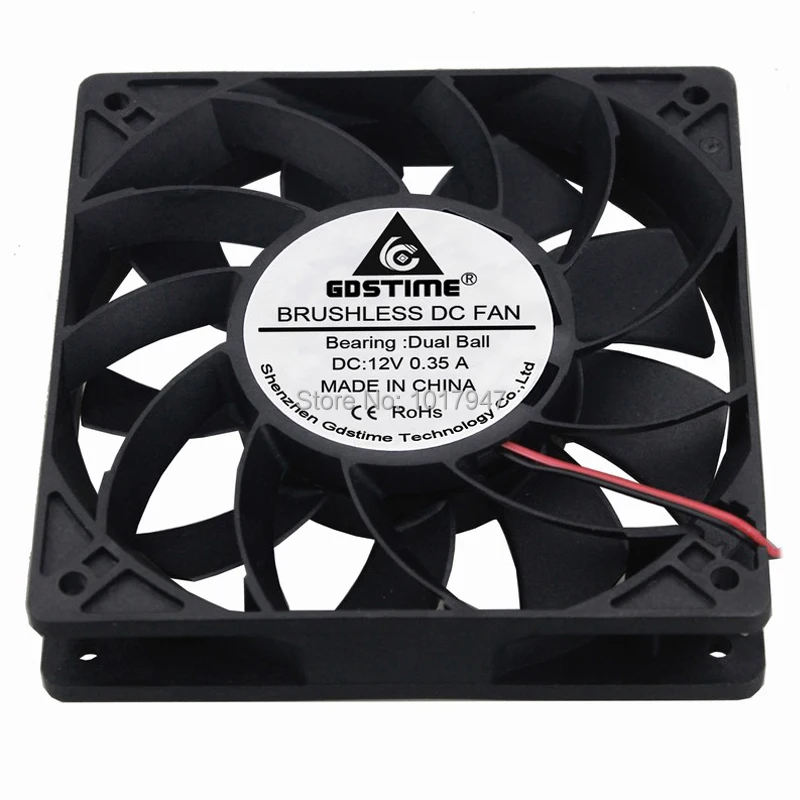 Gdstime высокое давление ветра 120 мм 12025 DC 12V 2Pin двойной шариковый подшипник 120x120x25 12 см