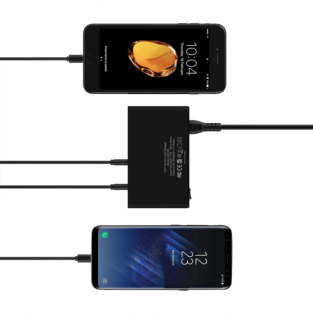 KISSCASE 5V 2.4A 10 портов USB зарядное устройство для iPhone X 8 7 iPad аксессуары адаптер ЕС/США