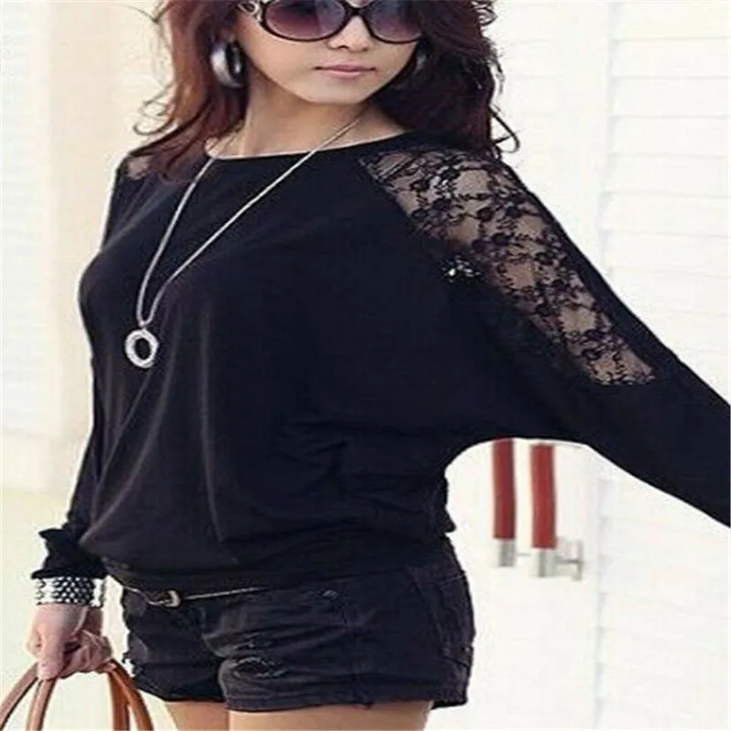 Женские однотонные пикантные Свободные топы на шнуровке с длинным рукавом в