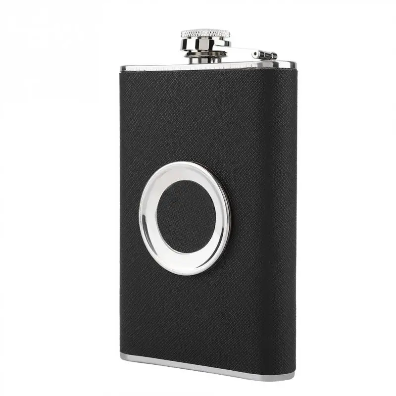 Фляга 8 унций со встроенным складным стеклом и воронкой из нержавеющей