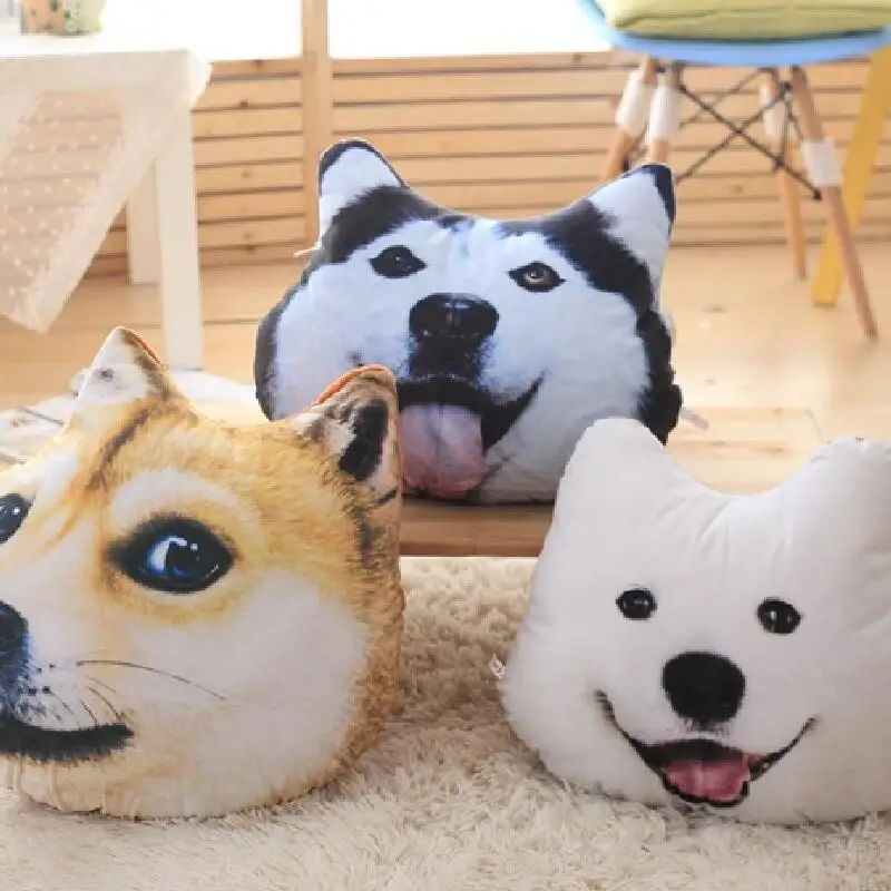 Новые Горячие 3D 38 см * 35 Samoyed плюшевая собака хаски игрушечные лошадки куклы