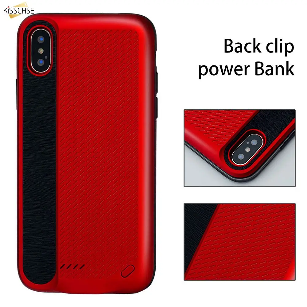 Чехол KISSCASE для iPhone X XS 30000 мАч с зажимом на заднюю панель зарядным устройством