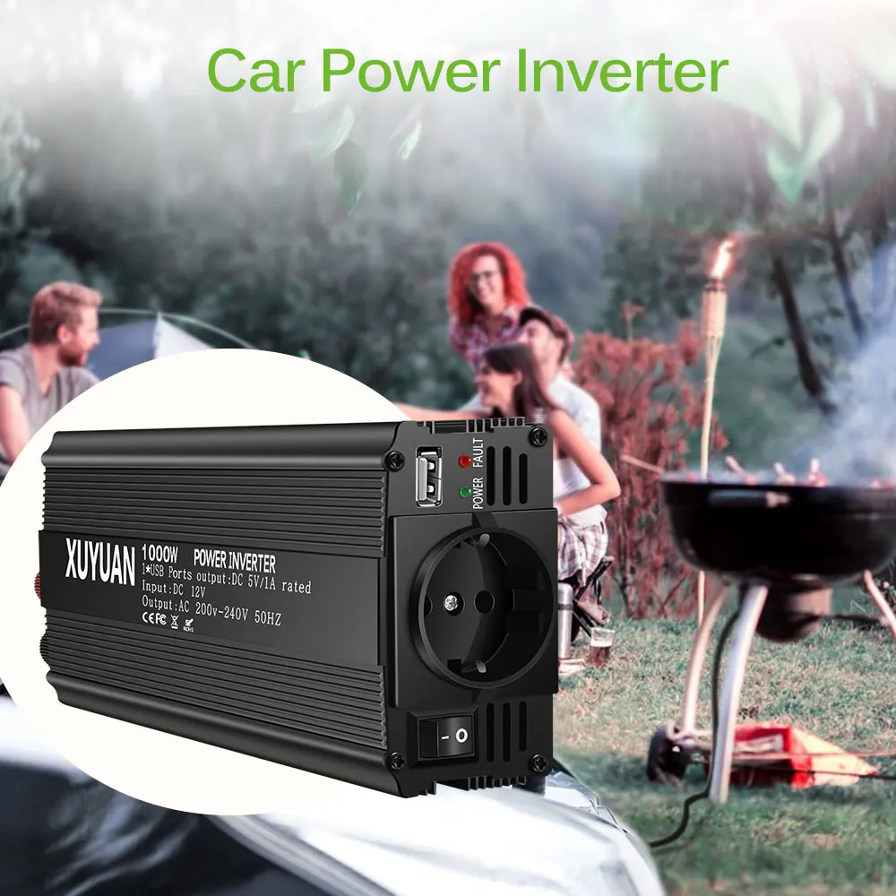 Мощность конвертер Авто преобразователя DC12V для AC220V Инвертор адаптер Зарядное