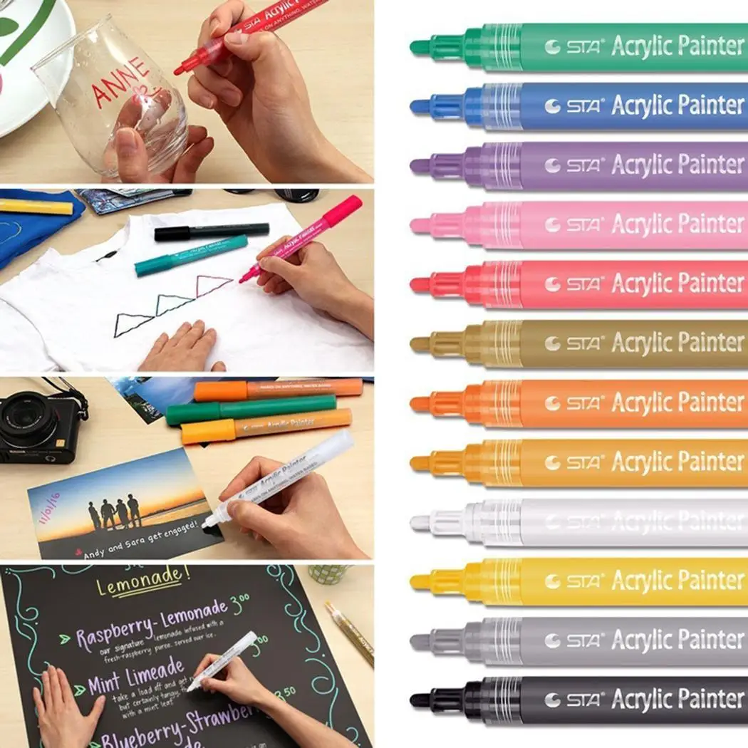 Propylene Marker Pen Non-Toxic Odorless Waterproof Paint Drawing Color can easily identify 22g Random | Канцтовары для офиса и