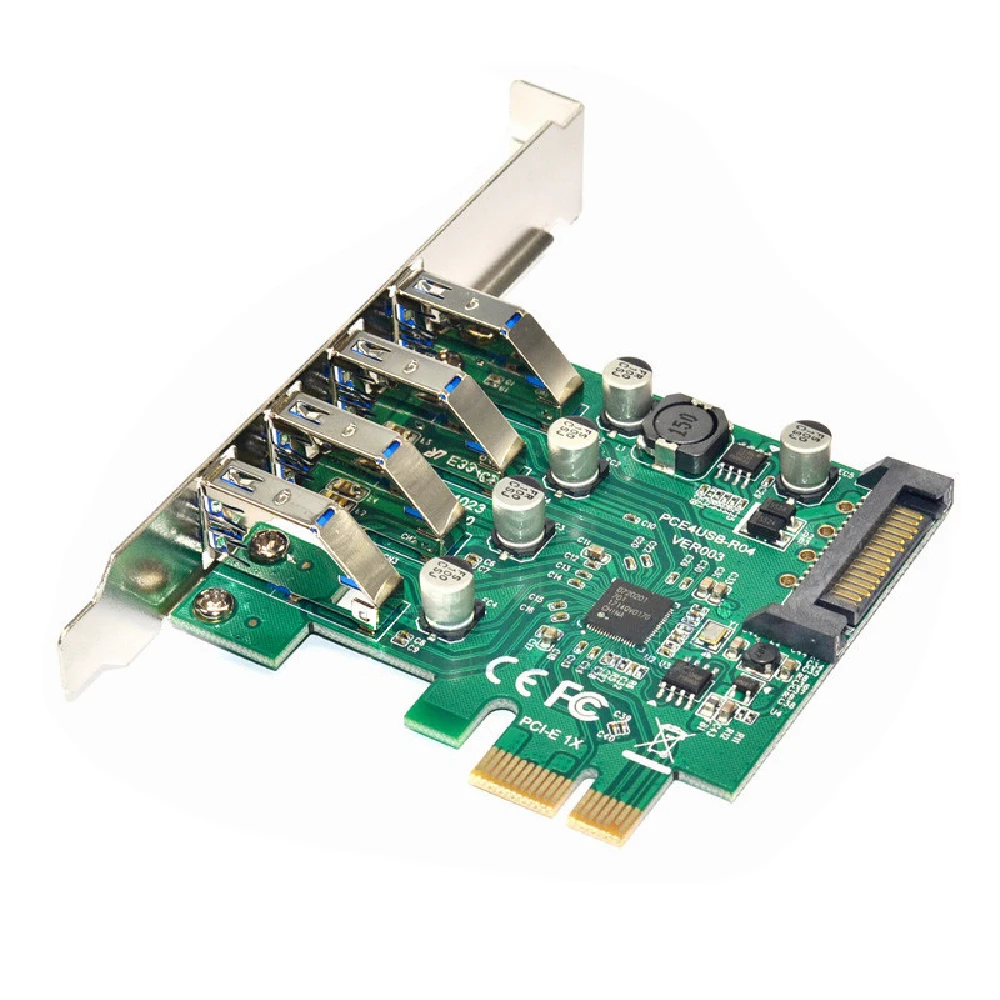 Карта расширения USB3.0 PCI E Express карты компьютера 4 портовая карта адаптера с