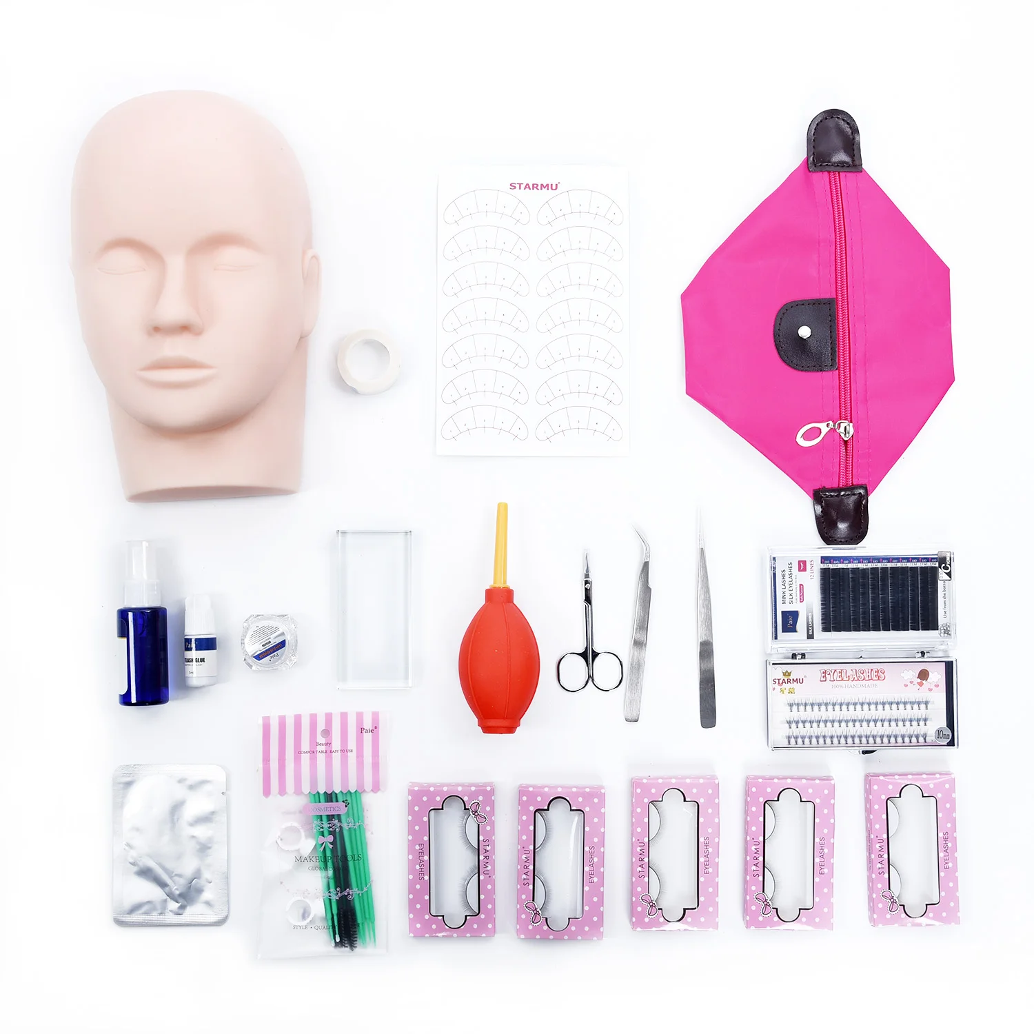 19 шт манекен косметика для обучения клей наращивания ресниц инструмент практика