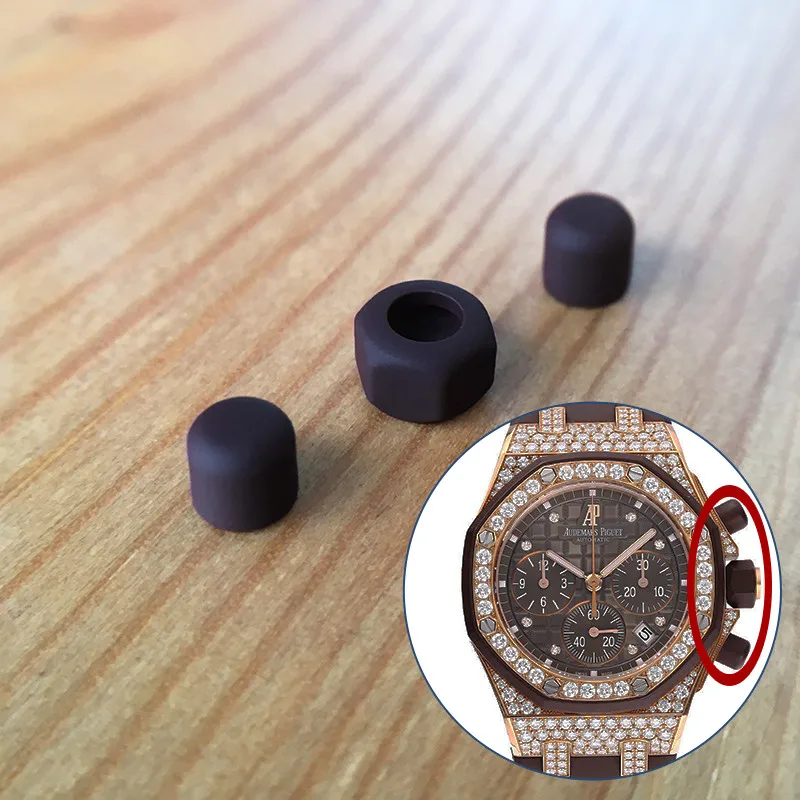 Корона и кнопка для часов AP Audemars Piguet резиновая из Королевского дуба 37 мм с