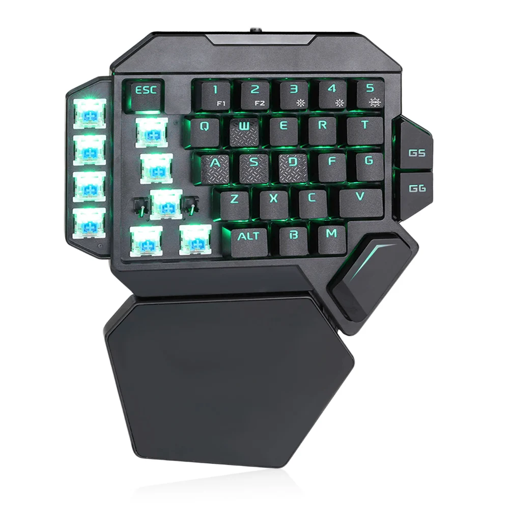 Zeepin K50 RGB Проводная игровая клавиатура 35 ключи одной рукой синий переключатель