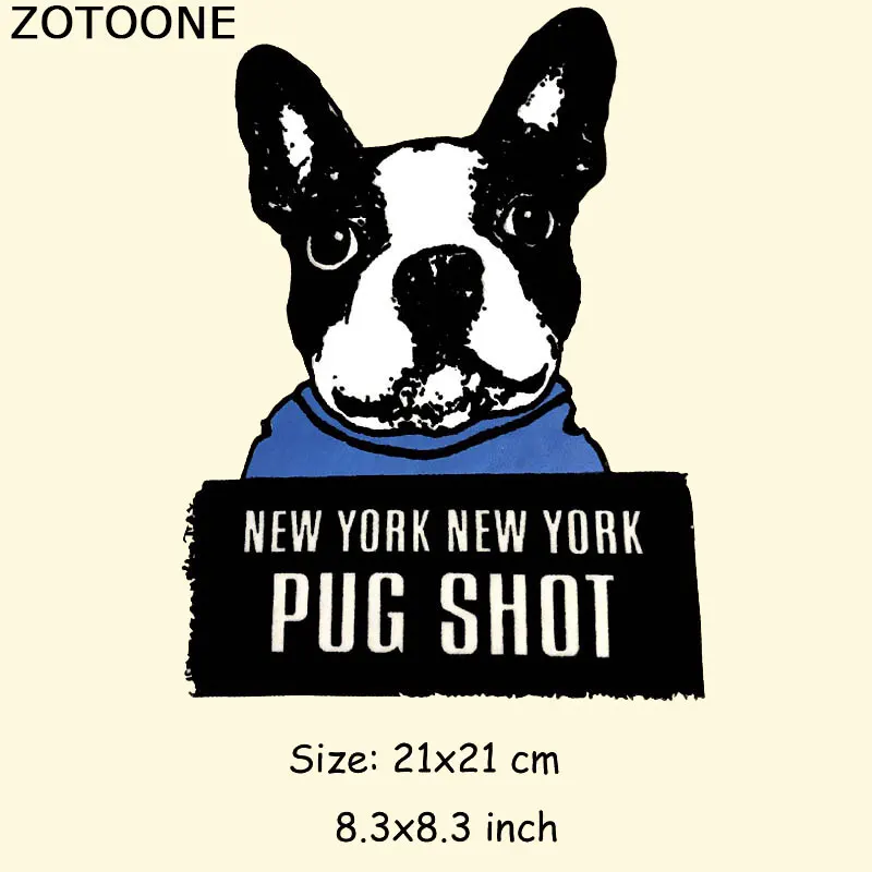 ZOTOONE Пирография нашивки для больших Мопсов сделай сам теплопередающая