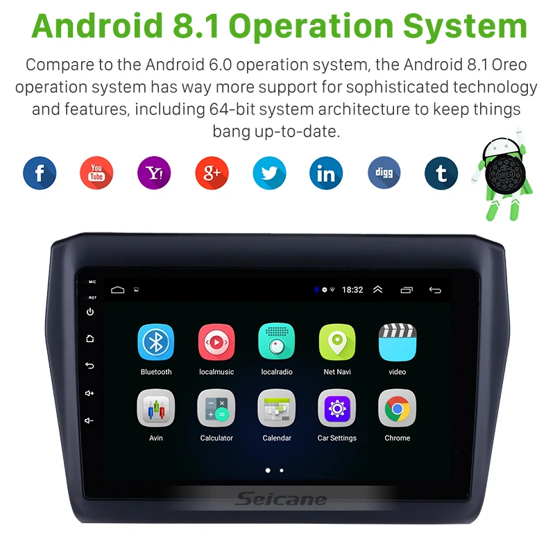 Seicane GPS Navi Stereo 2Din Car Radio Android 8.1 Autoradio 9&quot HD For SUZUKI Swift 2017 2018 2019 Bluetooth Multimedia Player |