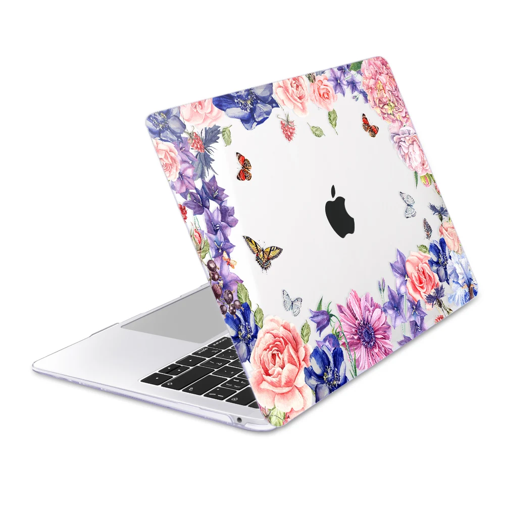 Для Apple MacBook Air 13 дюймов Чехол A1932 A1466 Pro retina 12 15 Touch bar печать цветочный пластик