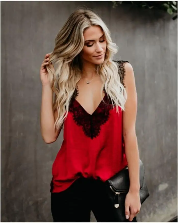 2019 летние сексуальные кружевные атласные топы Camis Feminino Женская эластичная