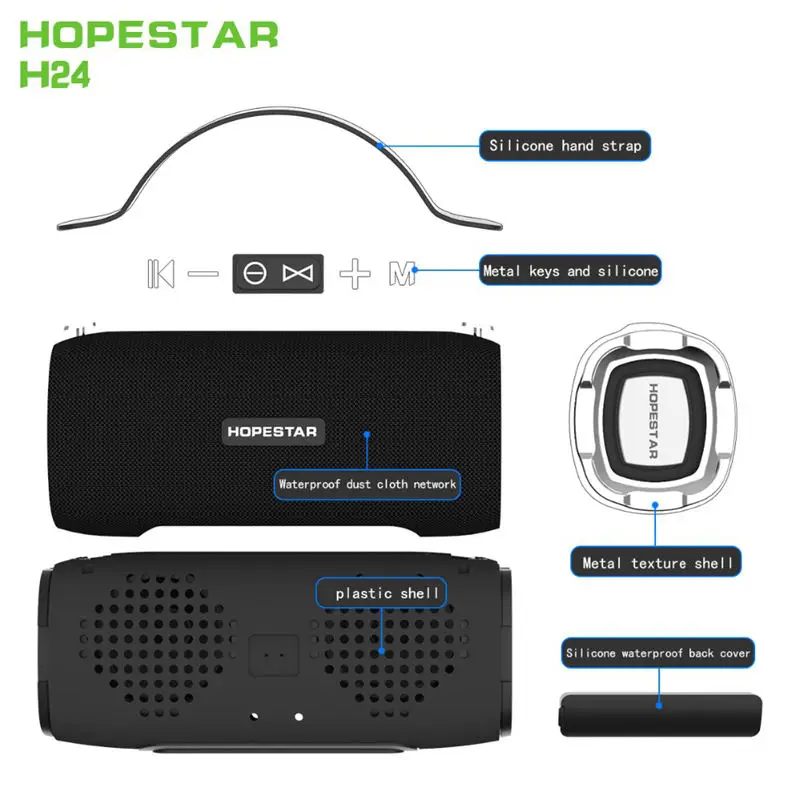 Hopestar H24 Портативный беспроводной Bluetooth динамик 10 Вт на открытом воздухе