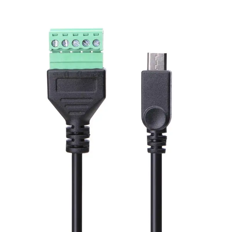 ALLOYSEED цифровые данные Micro USB папа к 5 контактный винтовой разъем с 30 см щит терминал